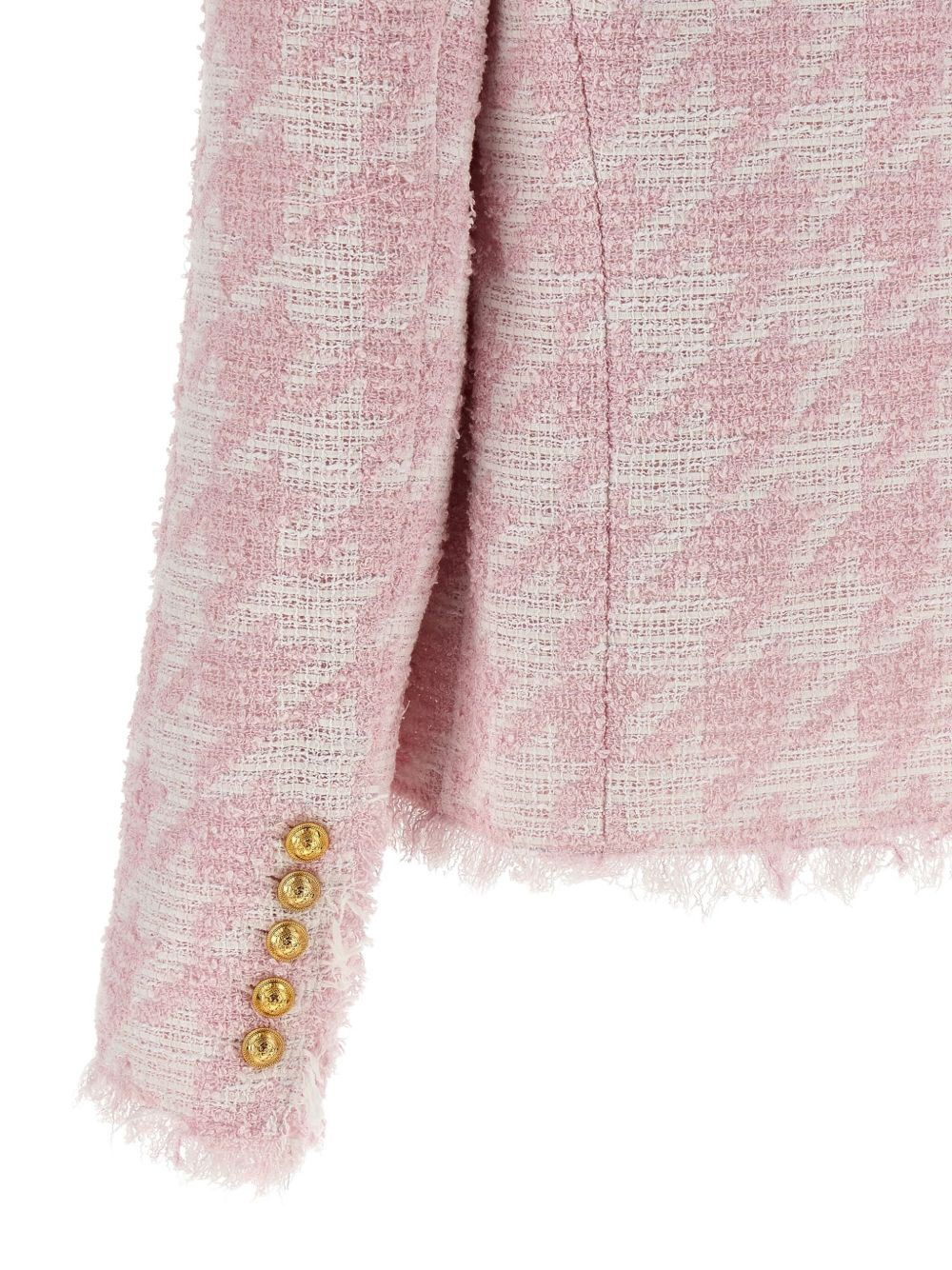 tweed frayed-edge blazer - 4