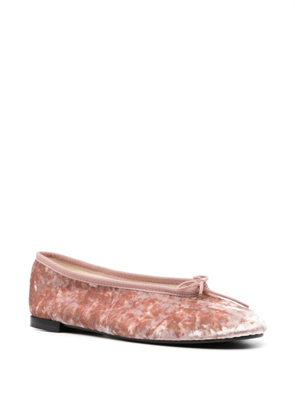 crushed velvet ballerina shoes - 2