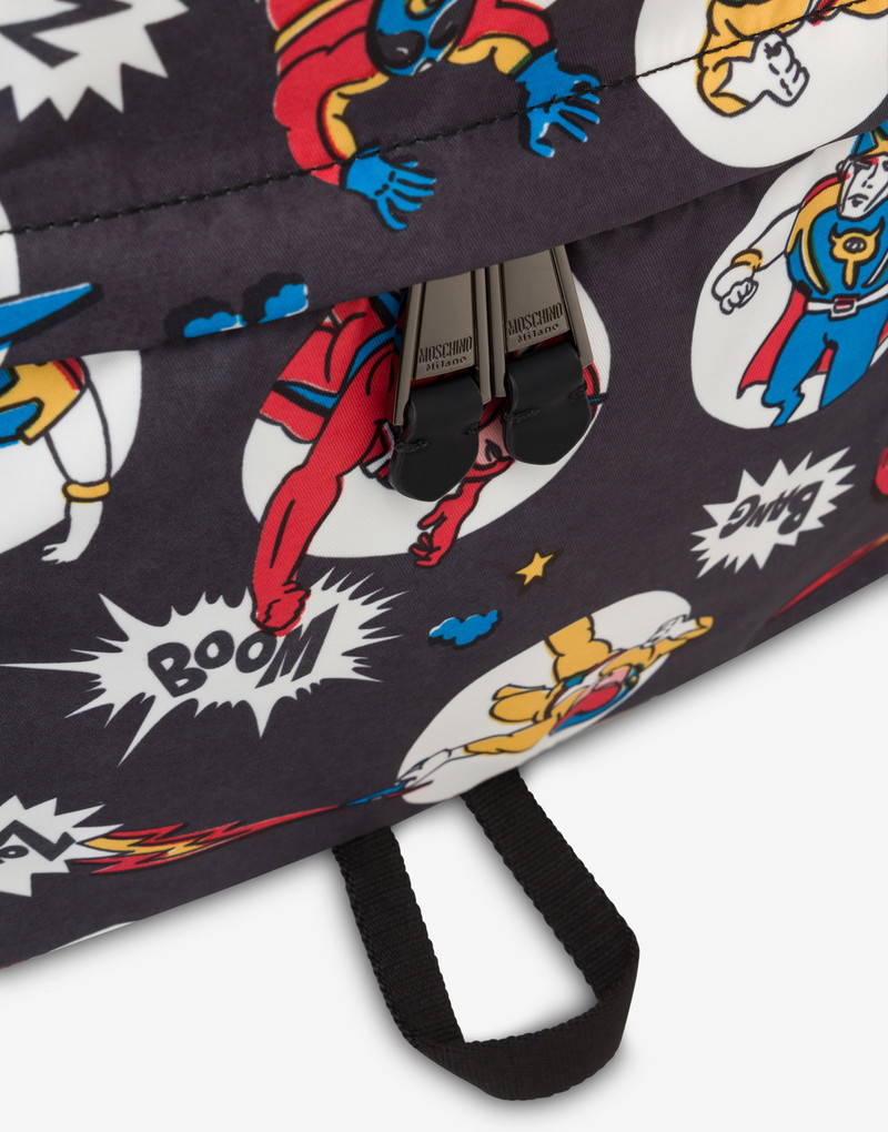 ALLOVER CARTOON NYLON BACKPACK 4