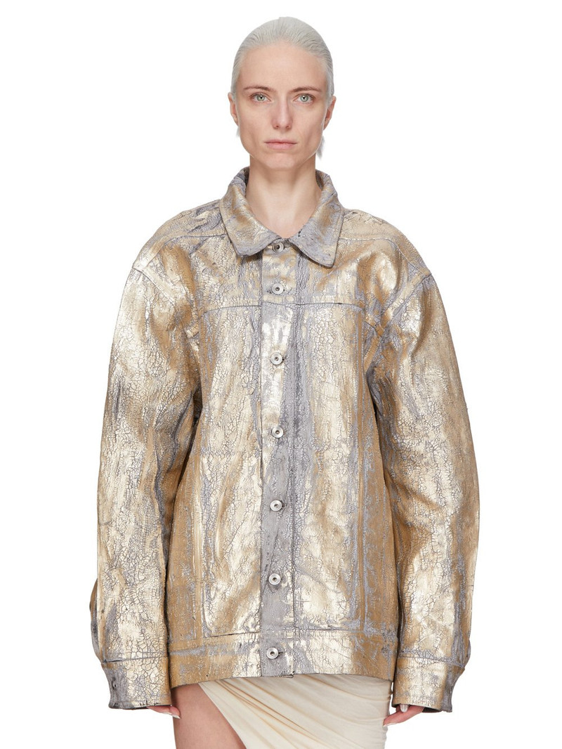 metallic cracked-effect jacket 1