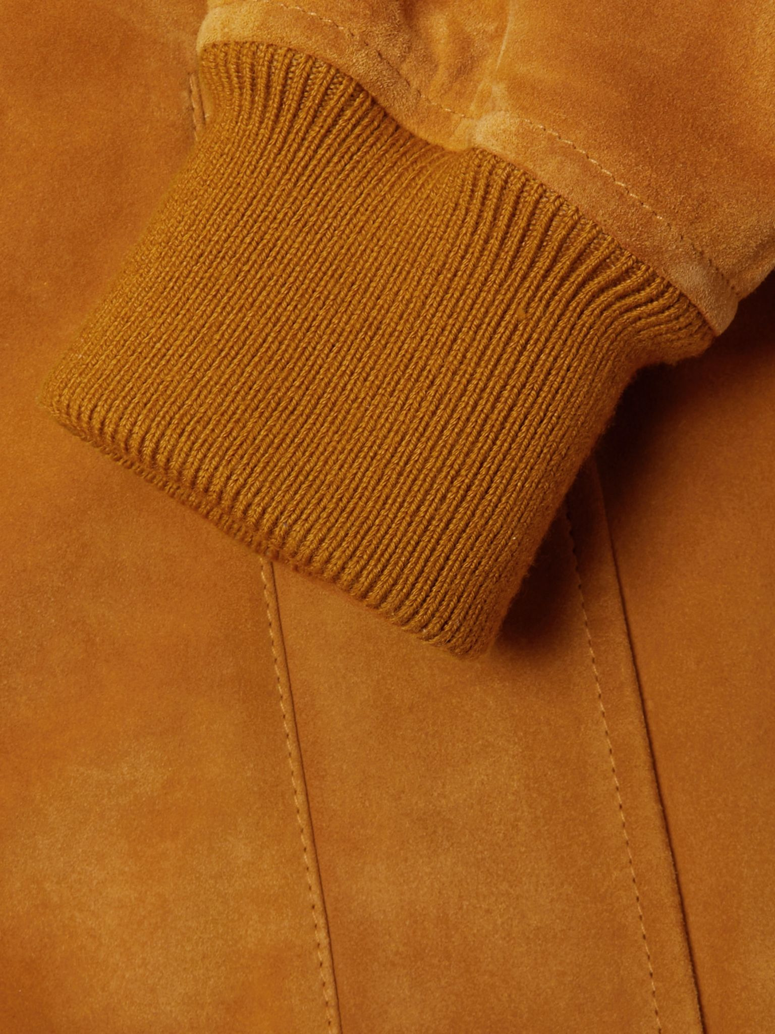 Suede Blouson Jacket Saffron - 5
