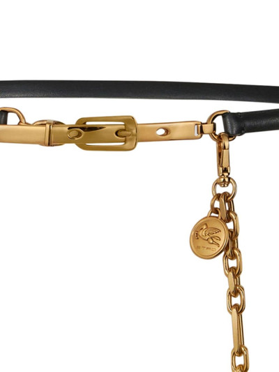 Etro chain-link detail thin leather belt outlook