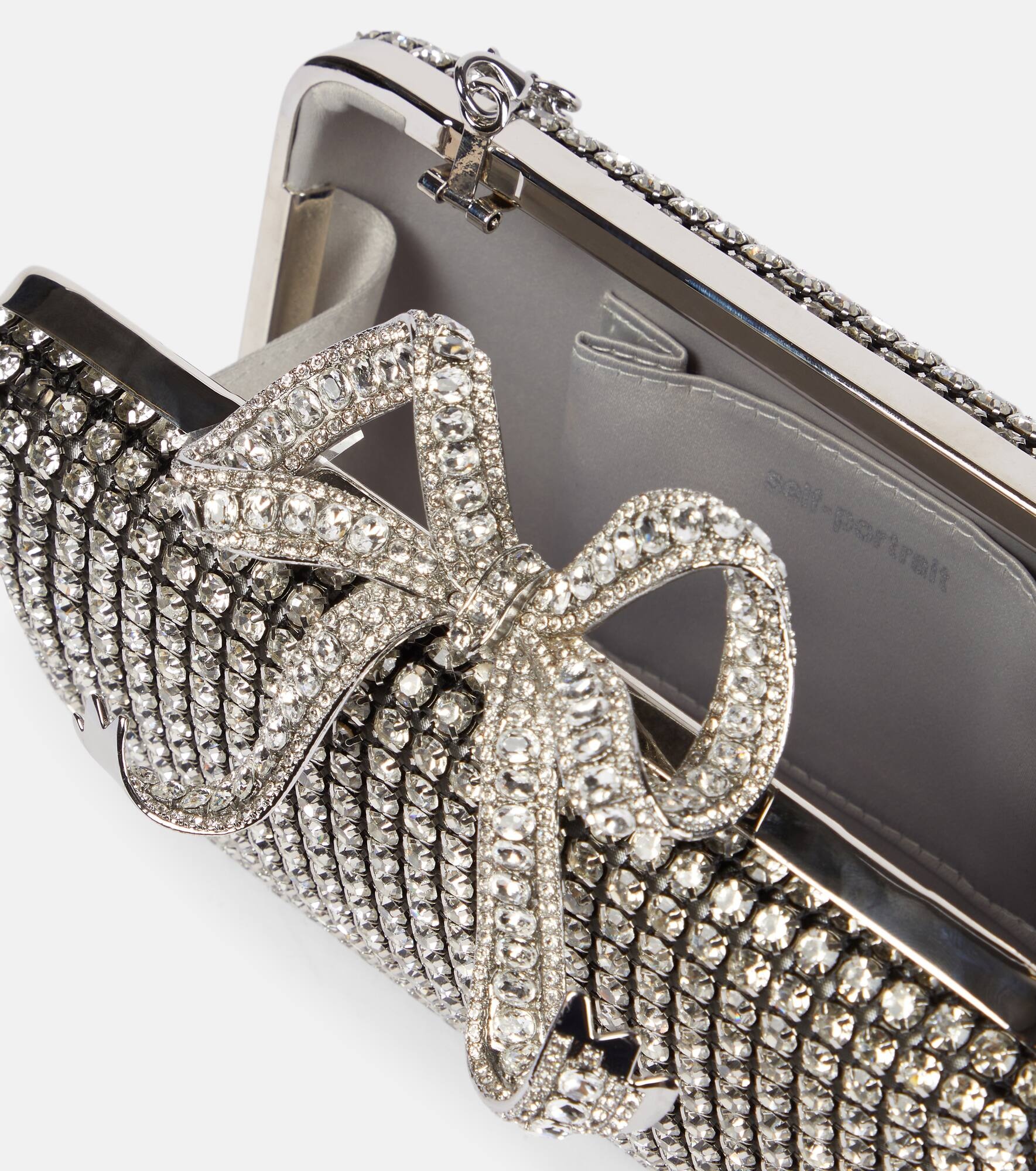 Bow Small crystal-embellished clutch - 3