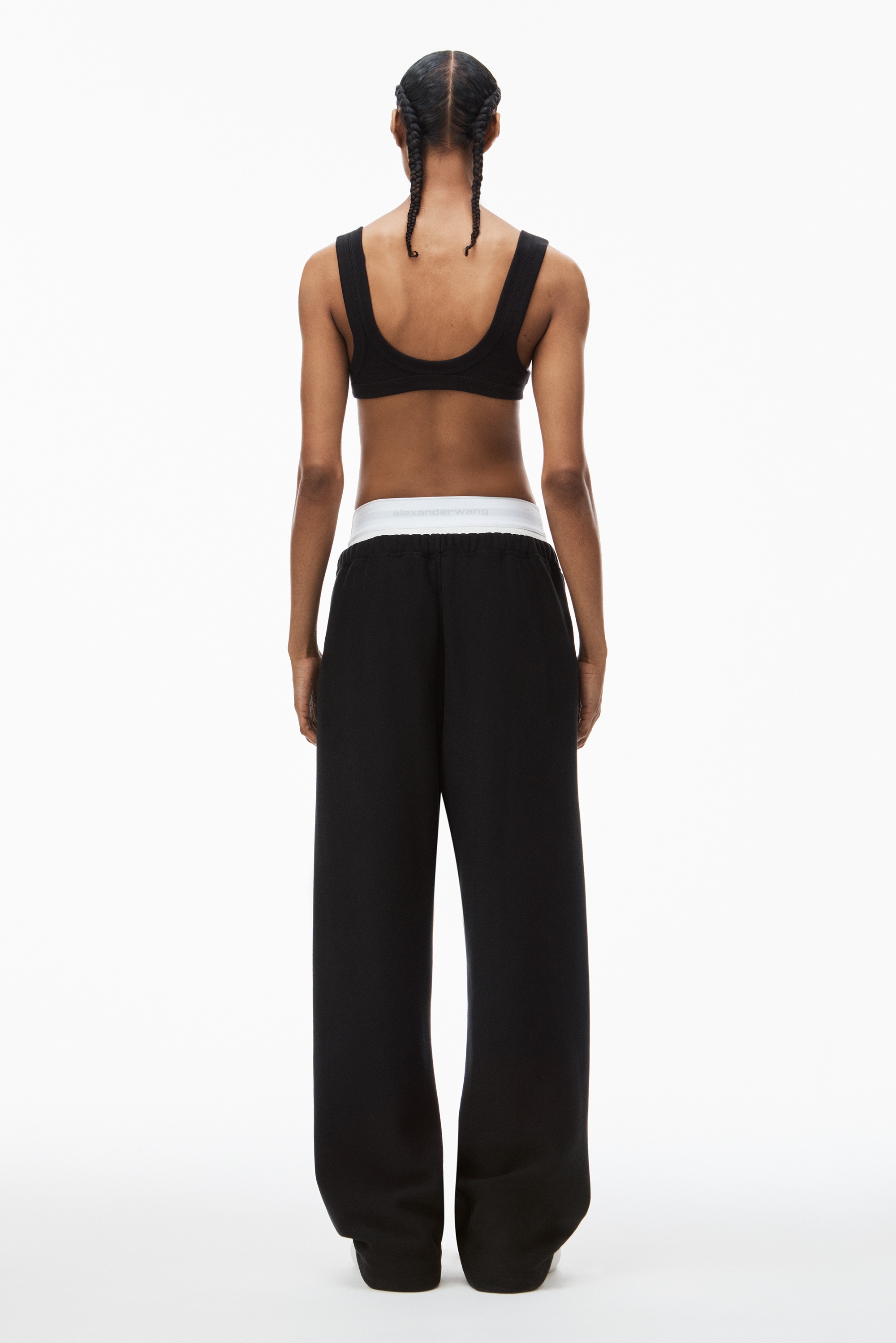 wide leg sweatpants with pre-styled detachable logo brief - 5