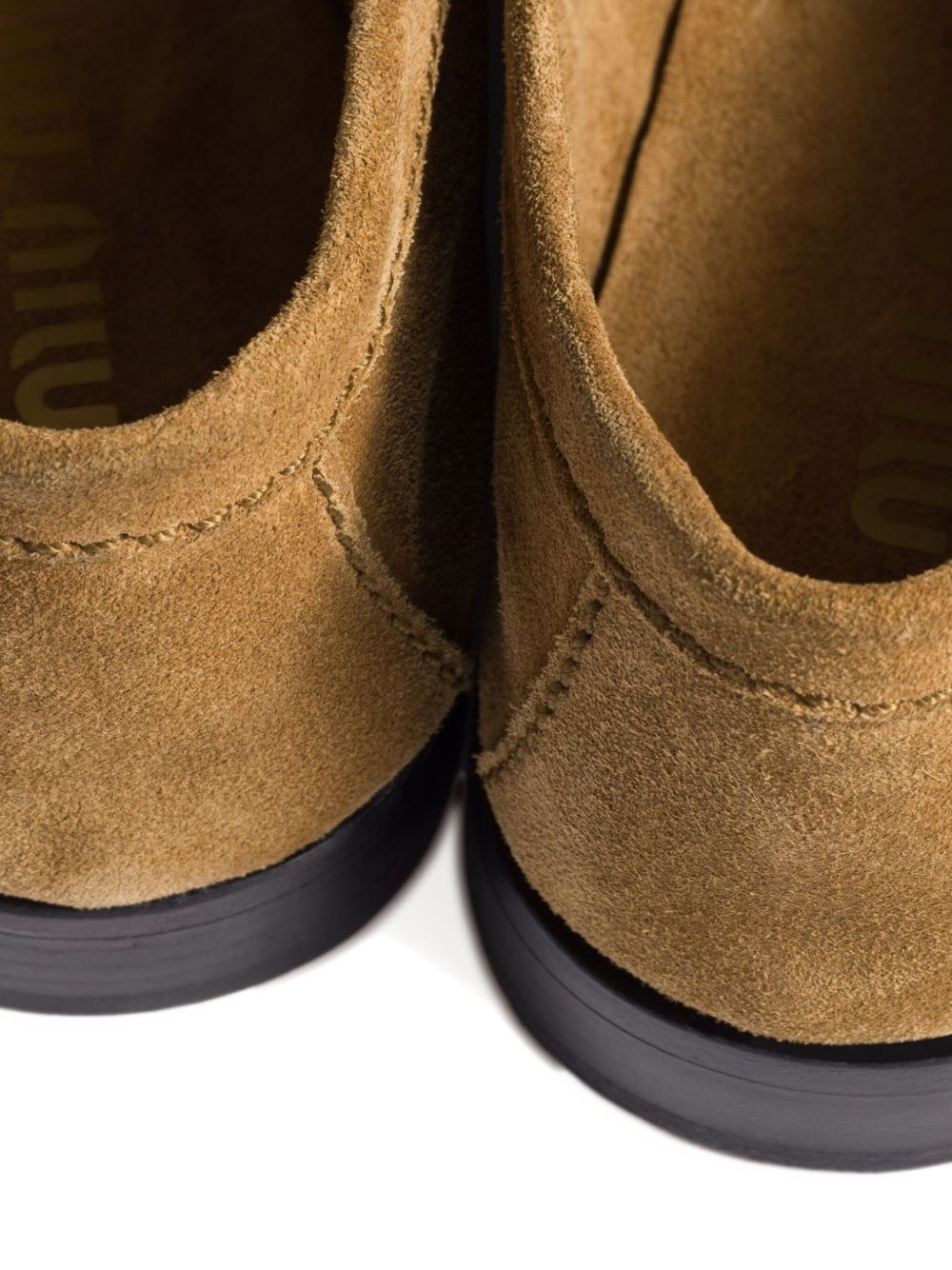 embossed-logo suede loafers - 4