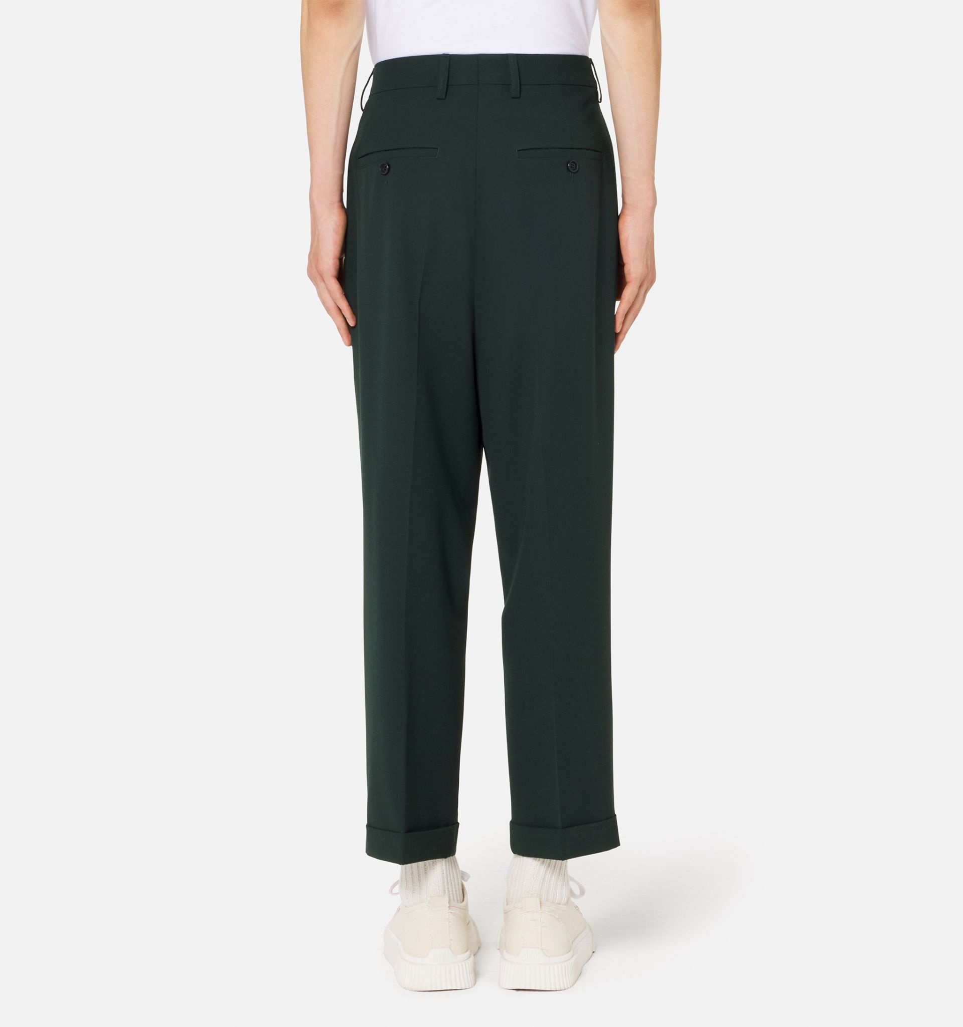 Carrot Fit Trousers With Hem And Pleats - 6