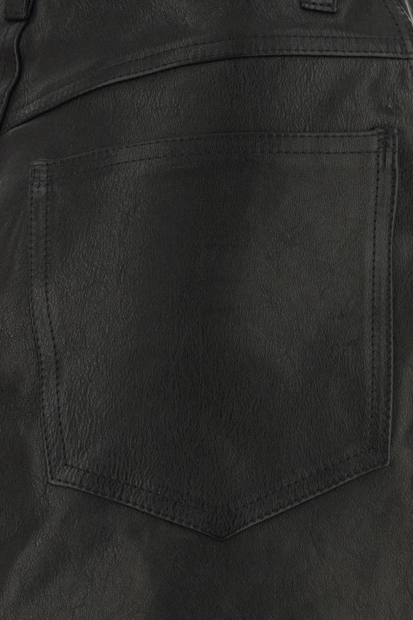 Black leather mini skirt - 3