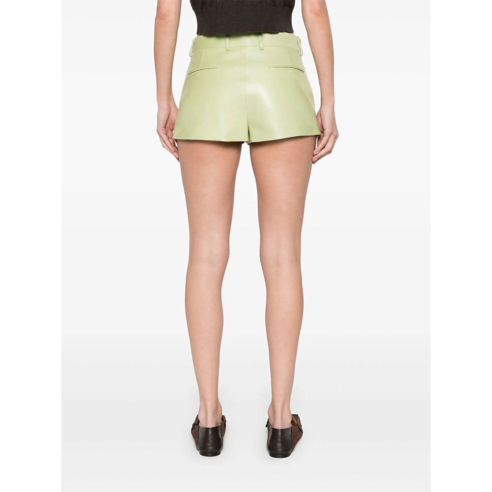 Gucci Green Shorts - Leather & Faux Leather Shorts Women - 4