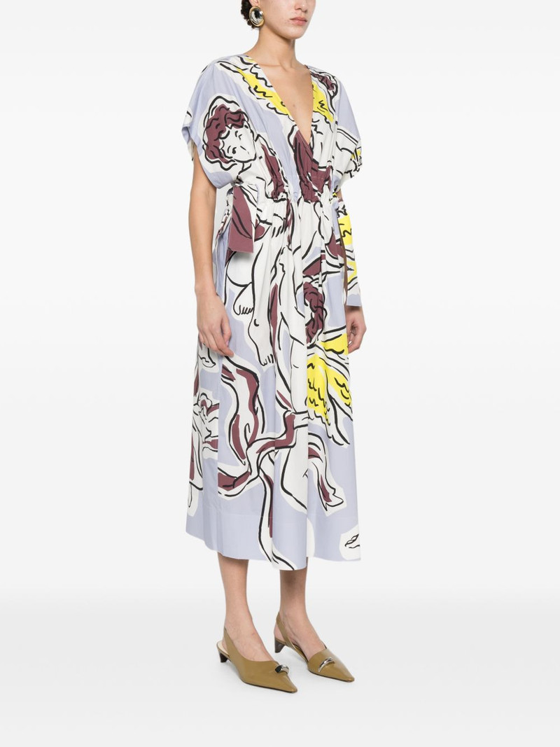 V-neck graphic midi dress 3