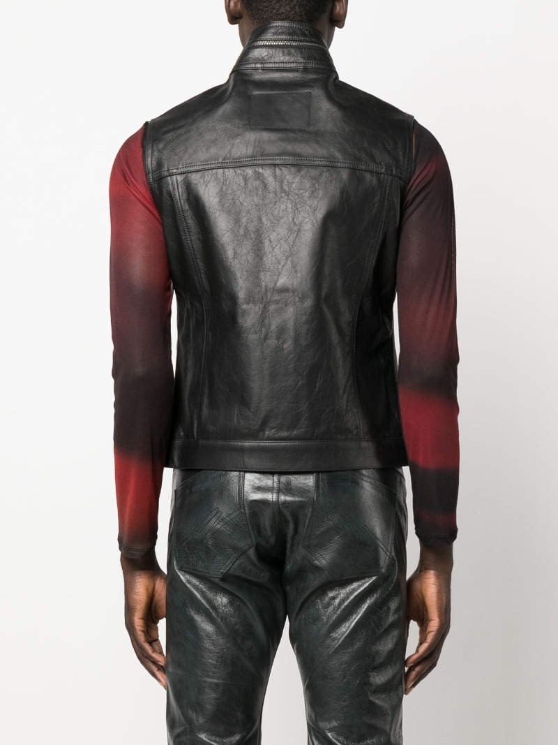 polished-finish button-fastening jacket - 4