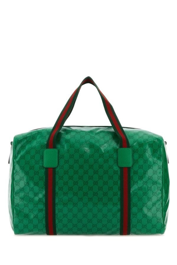 Gucci Man Green Gg Crystal Fabric Travel Bag - 3
