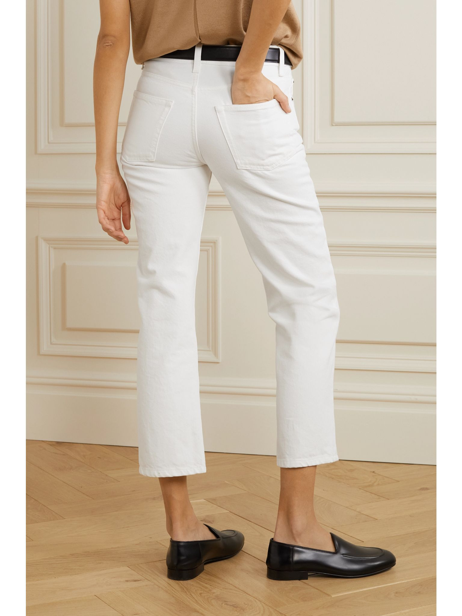 Lesley cropped straight-leg jeans White - 4