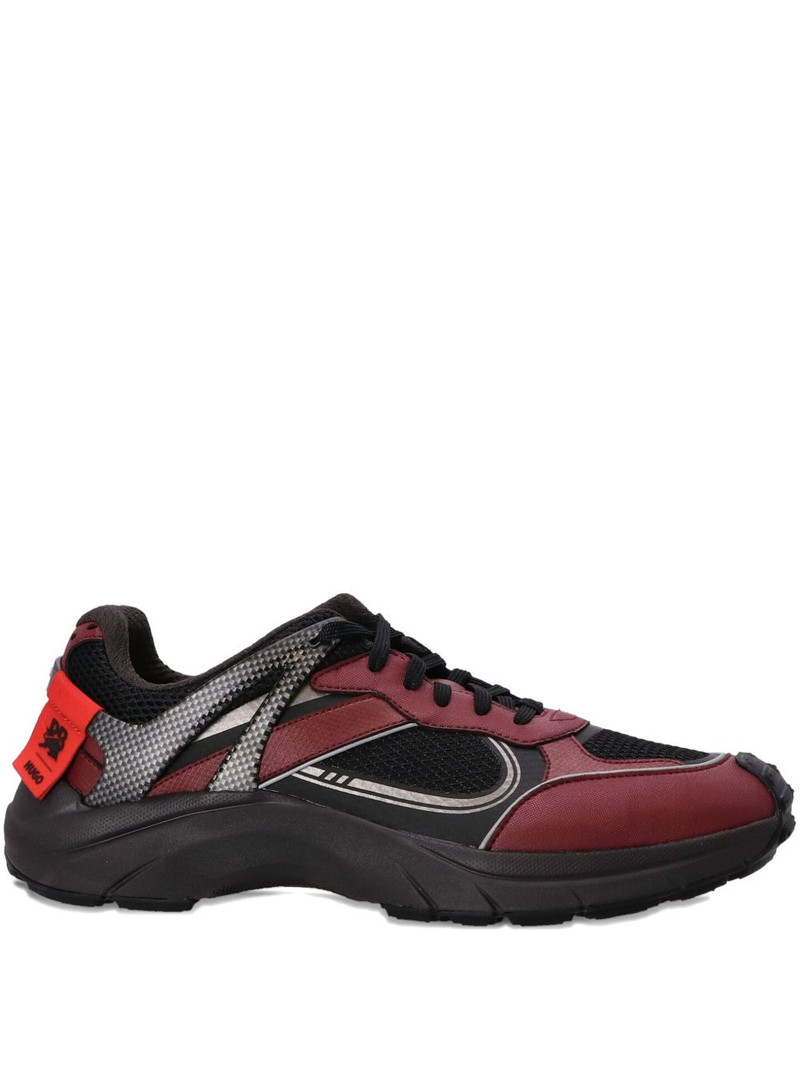 lace-up panelled sneakers 1