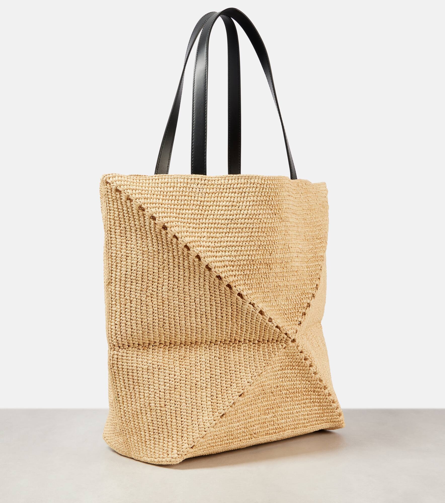 Puzzle Fold XL raffia tote bag - 4