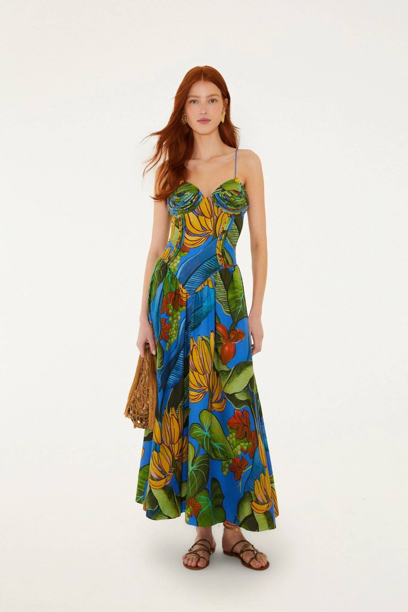 Blue Banana Grapes 3D Bodice Sleeveless Maxi Dress - 1
