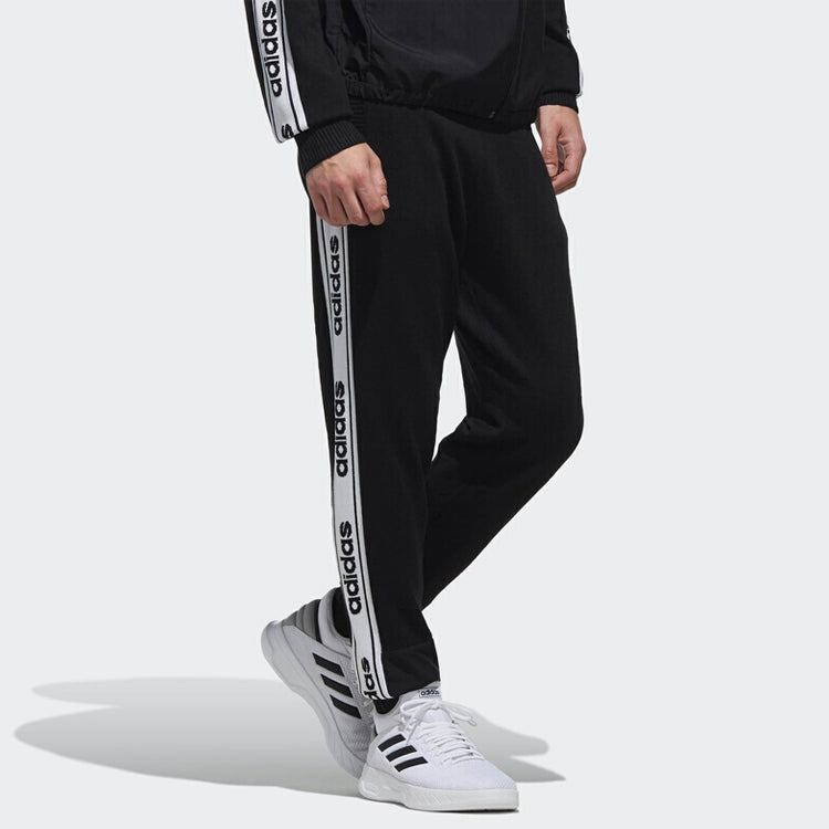 adidas neo Casual Knit Small Running Sports Long Pants Black DW7888 - 4