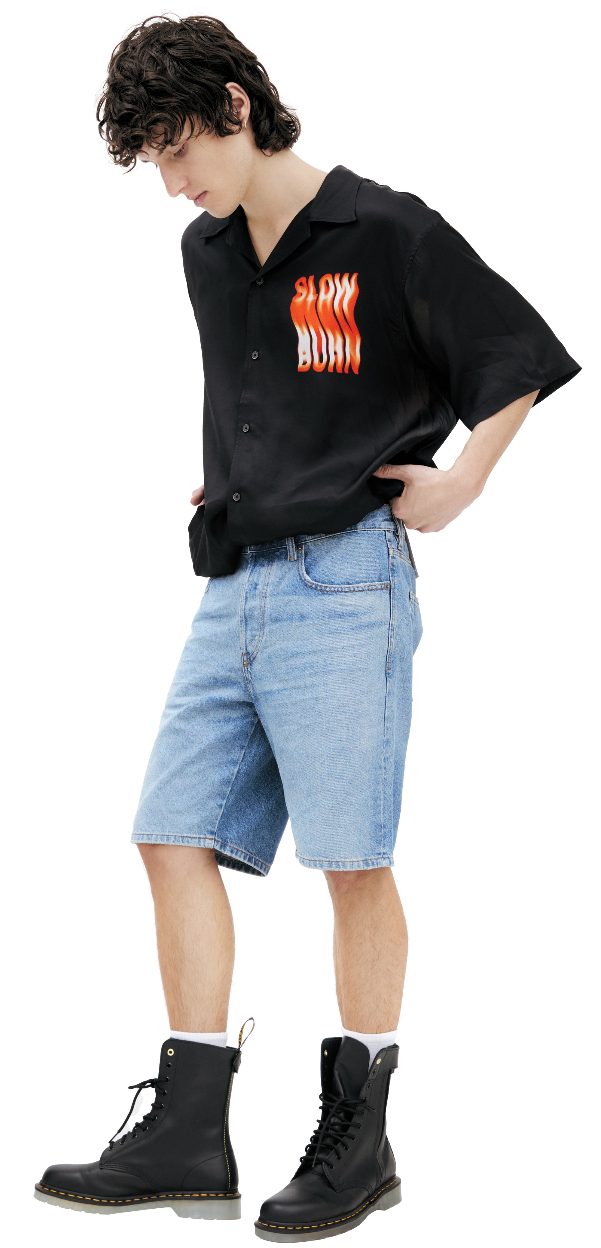DENIM SHORTS WITH PATCH - 2