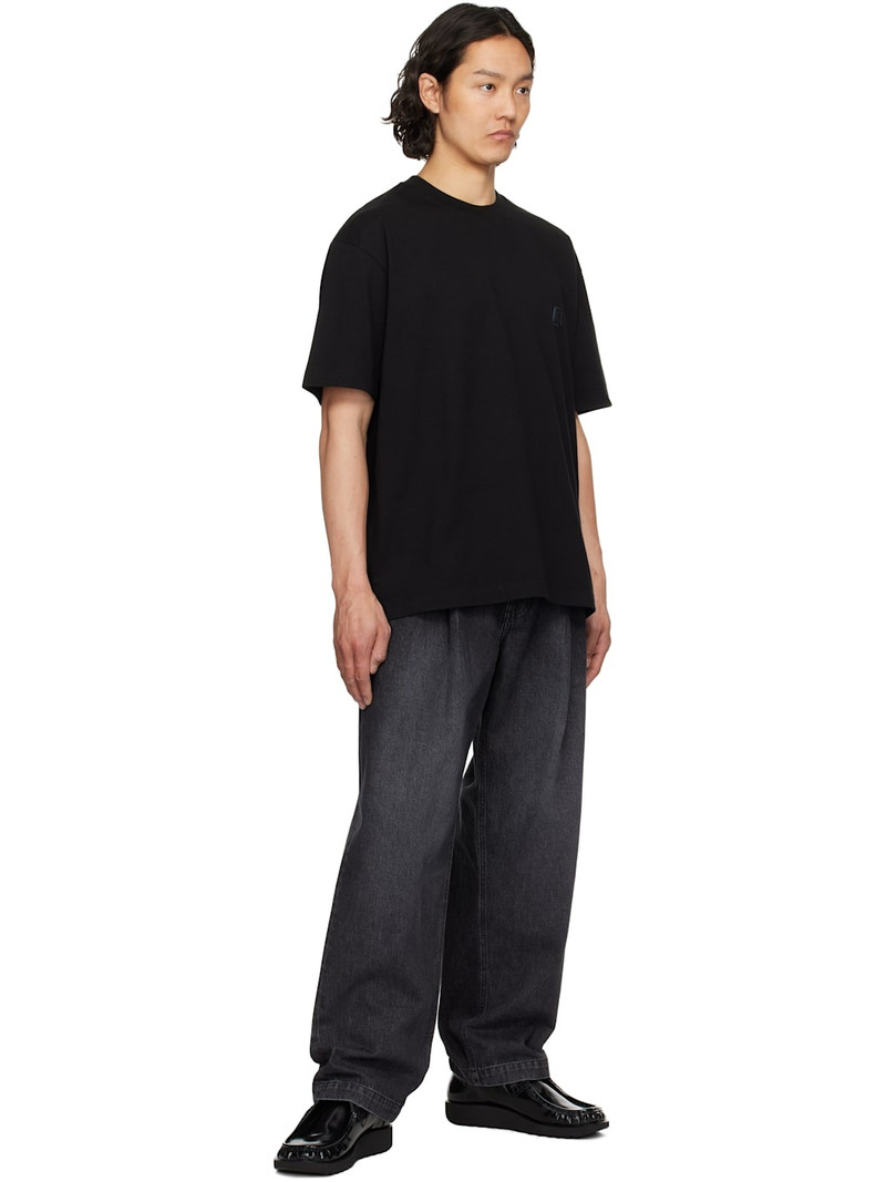 SOLID HOMME Black Snow Mountain Back Logo T-shirt outlook