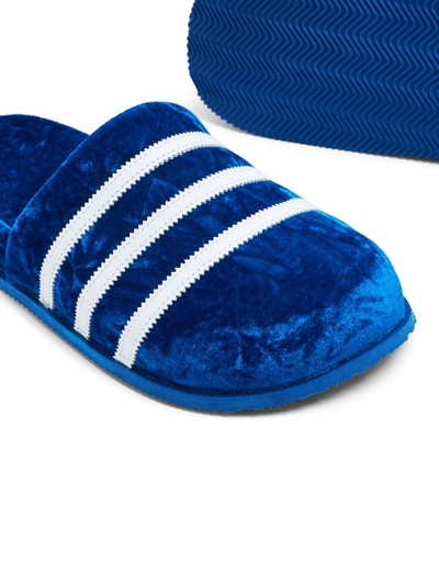 adidas round-toe velvet slides outlook