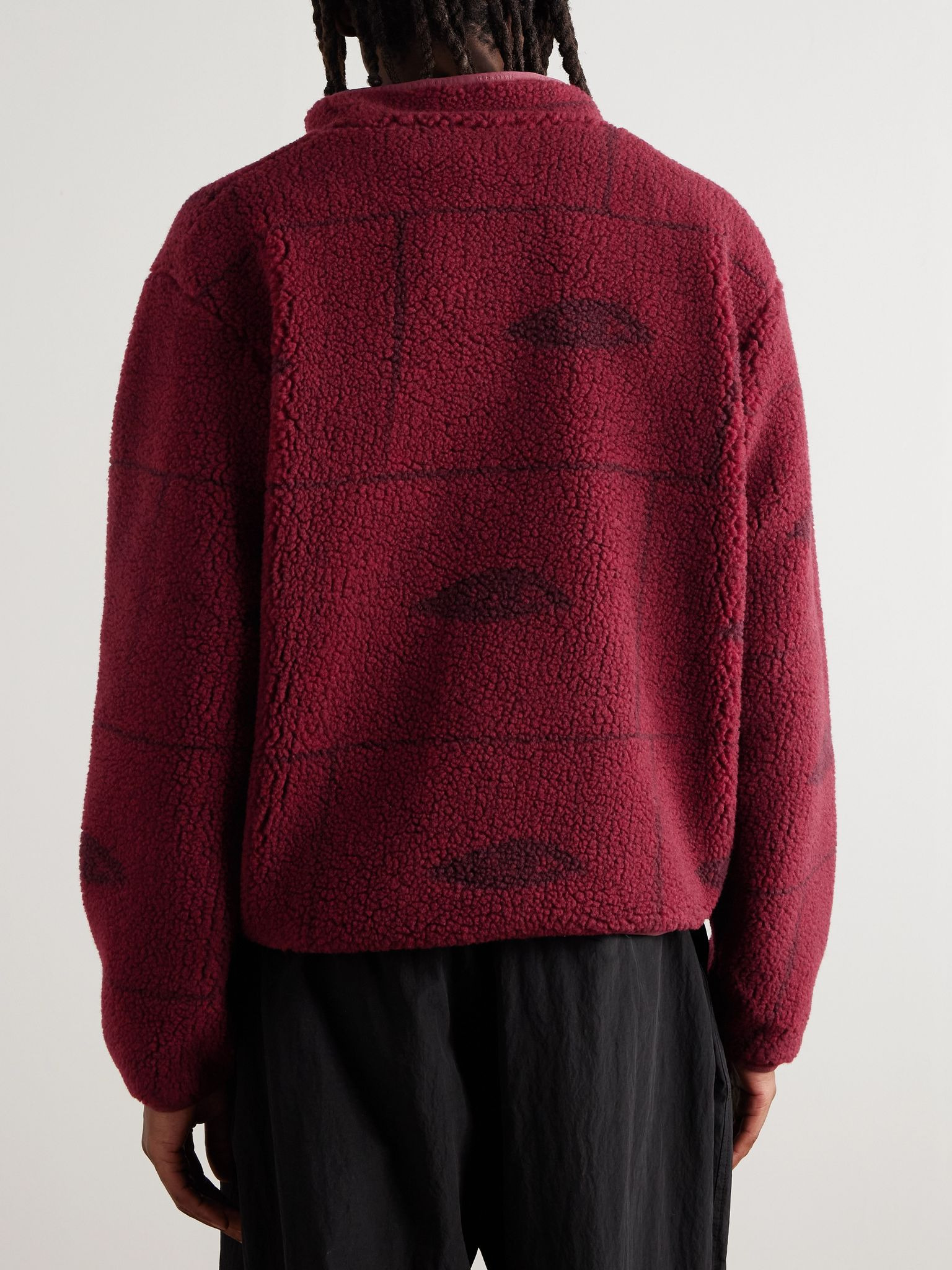 Printed Fleece Half-Zip Sweatshirt Red - 3