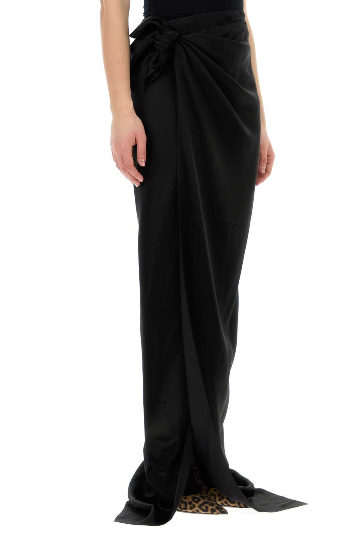 Balenciaga Women Black Satin Skirt - 3