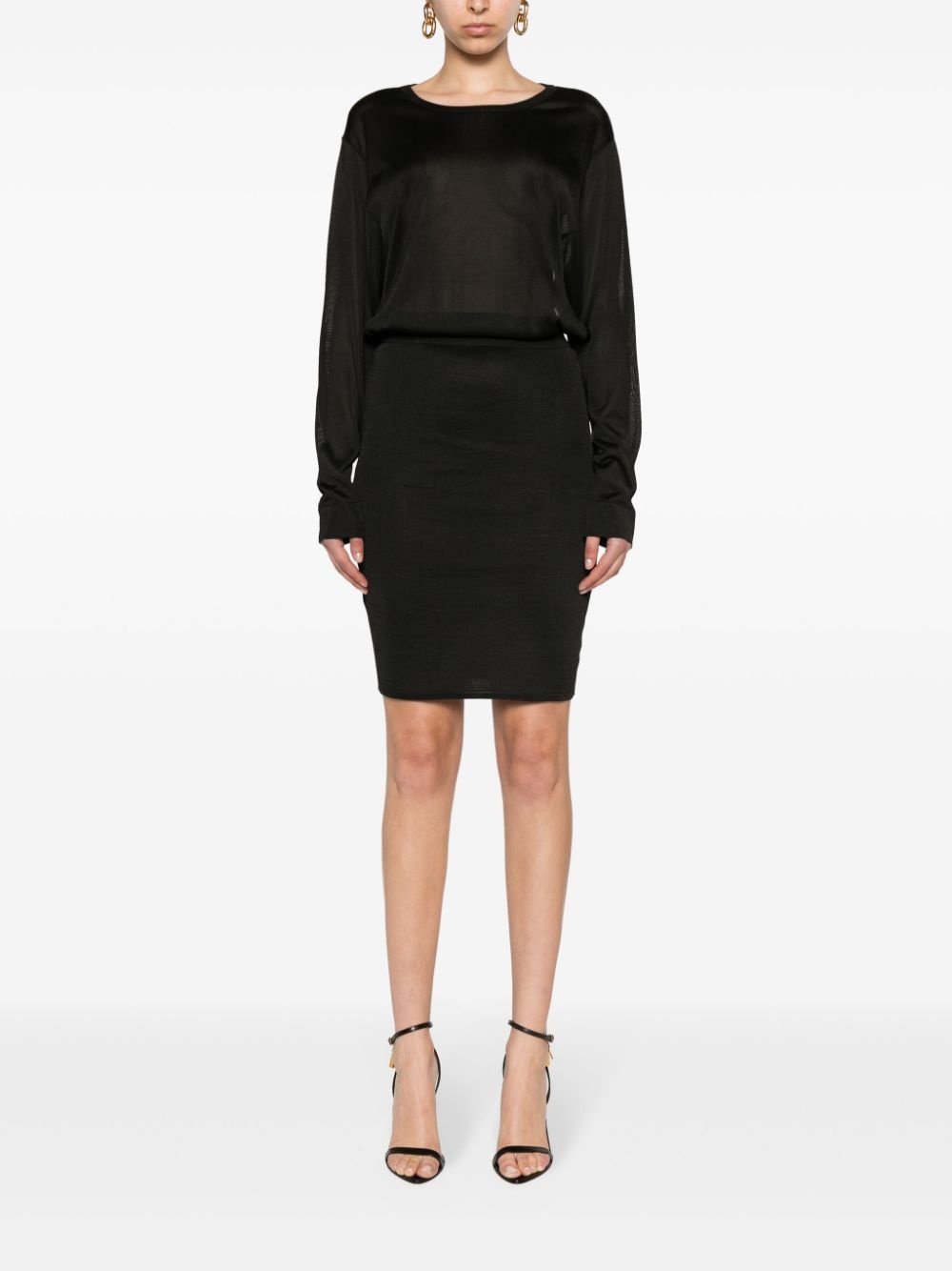 open-back knitted dress - 3