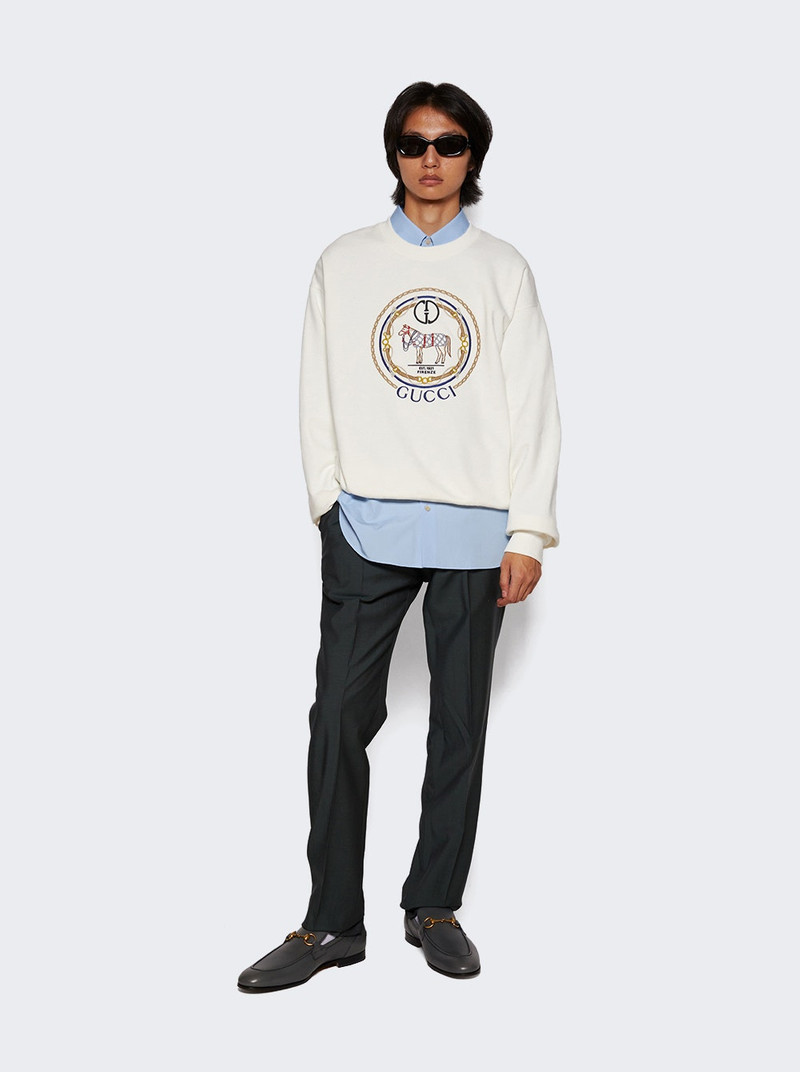 GUCCI Cotton Jersey Sweatshirt With Embroidery White outlook