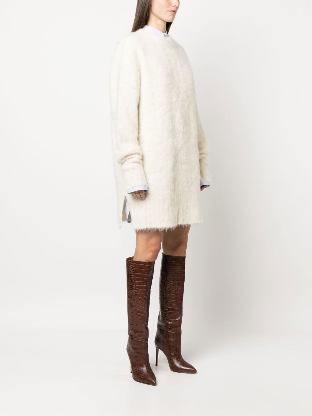 alpaca-blend knitted mini dress - 3