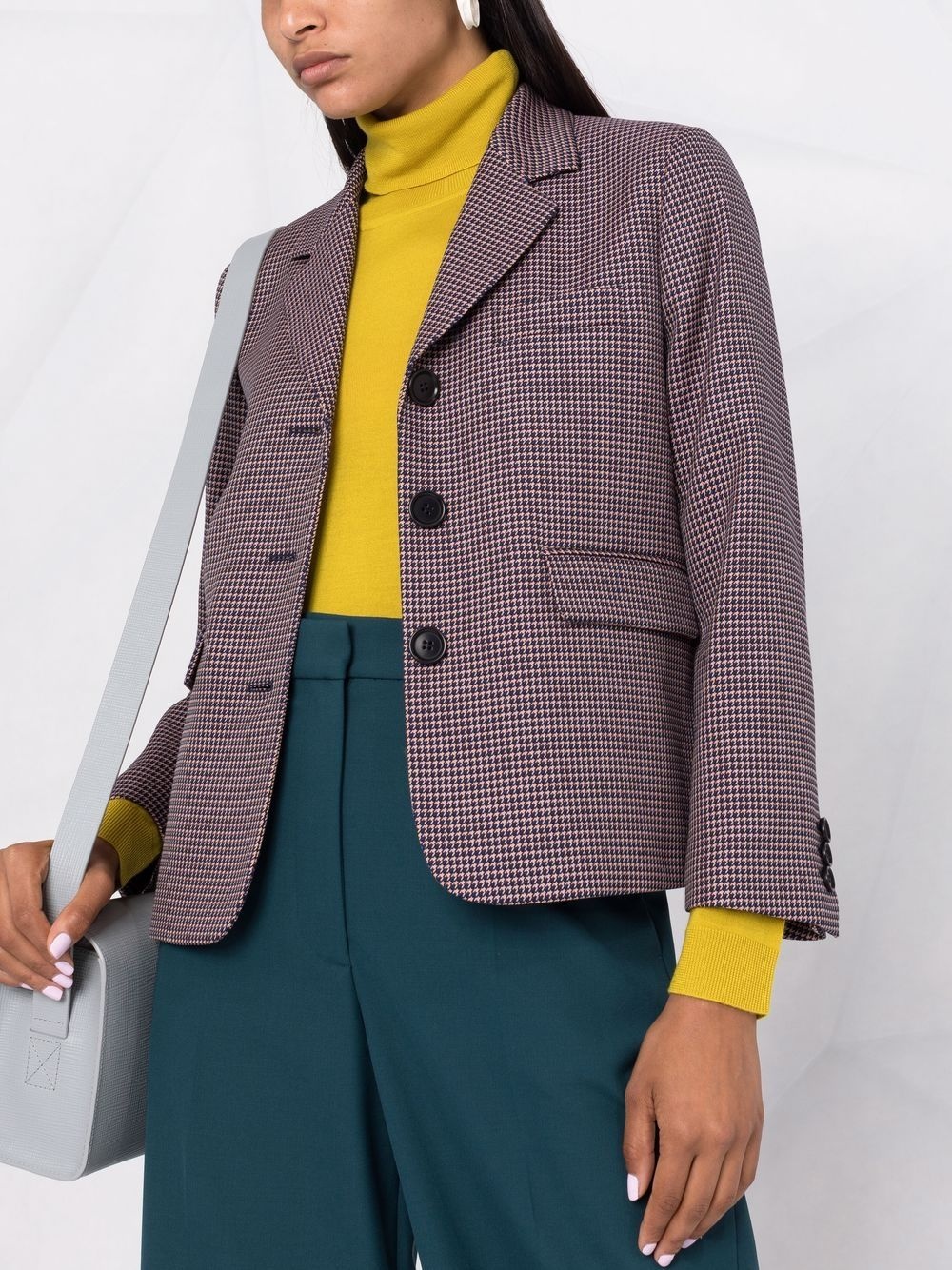 houndstooth print blazer - 5