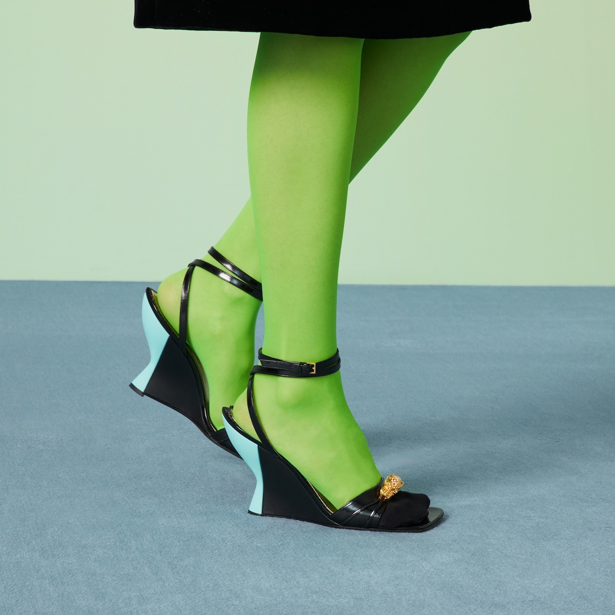 Women's high heel sandal with hardware - 3