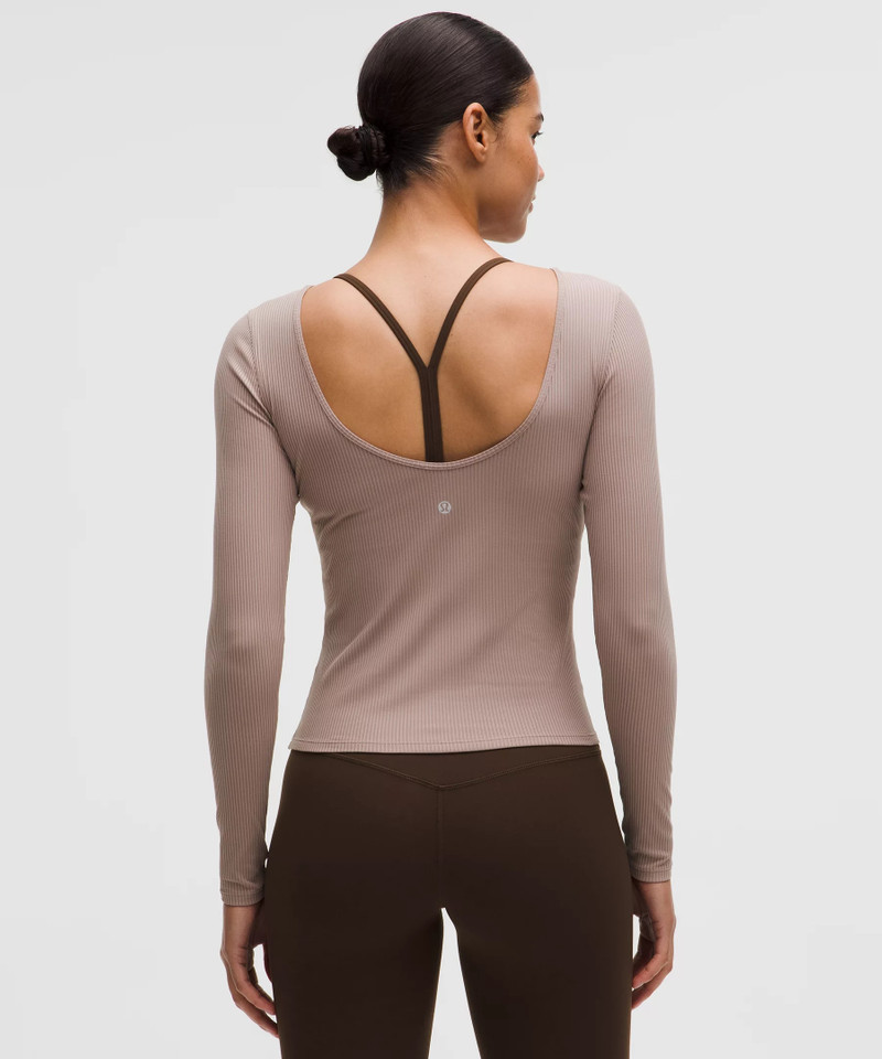 Ribbed Scoop-Back Yoga Long-Sleeve Shirt 3