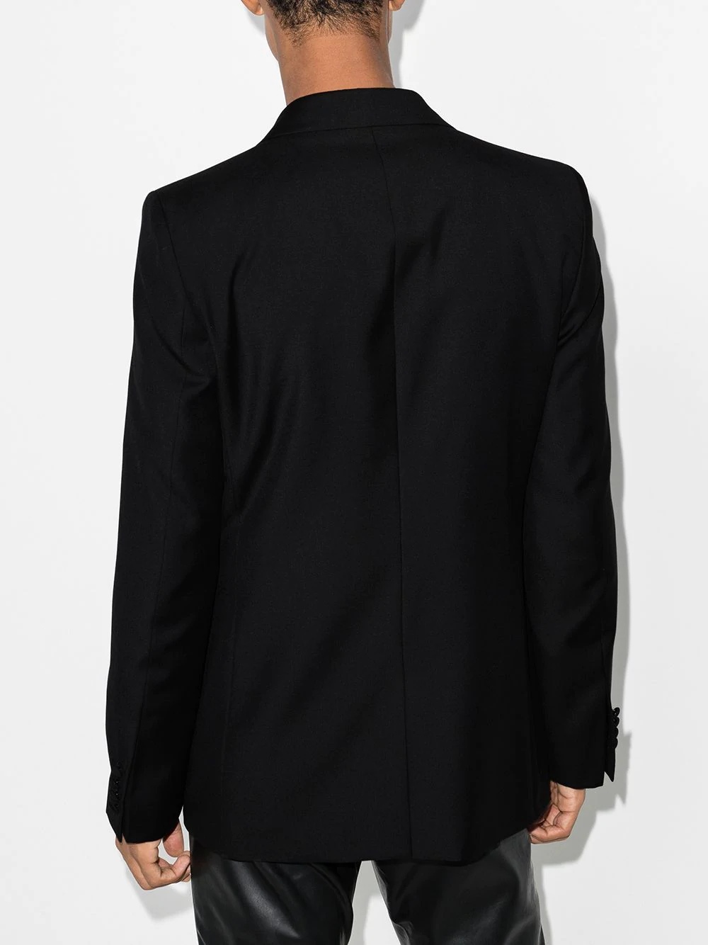 contrast-trim single-breasted blazer - 3