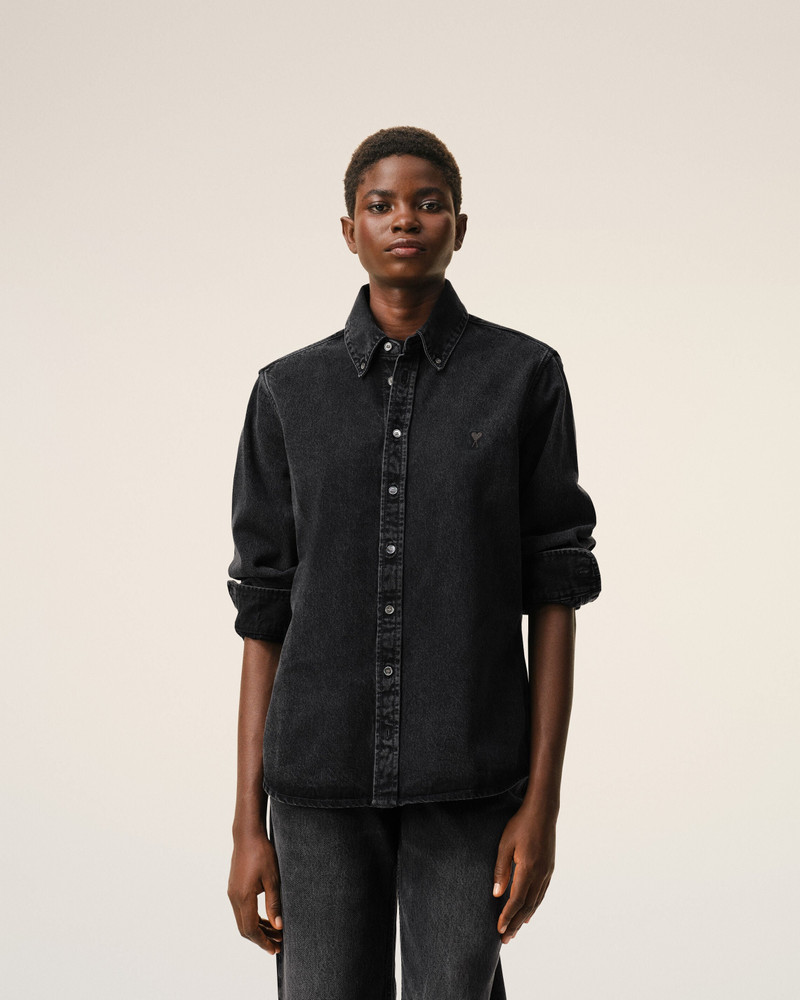 BLACK DENIM COTTON AMI DE COEUR SHIRT 3