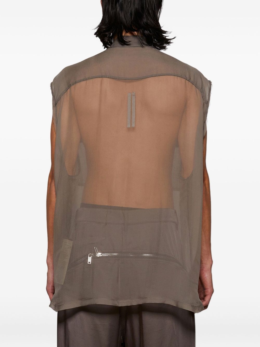 sheer sleeveless shirt - 5