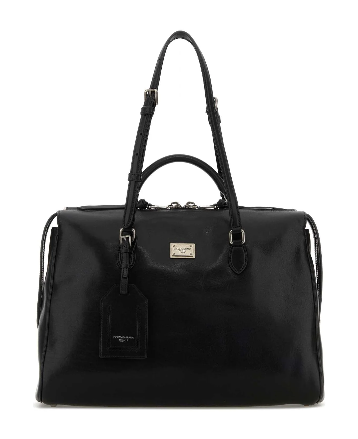 Black Leather Vittoria Handbag - 1