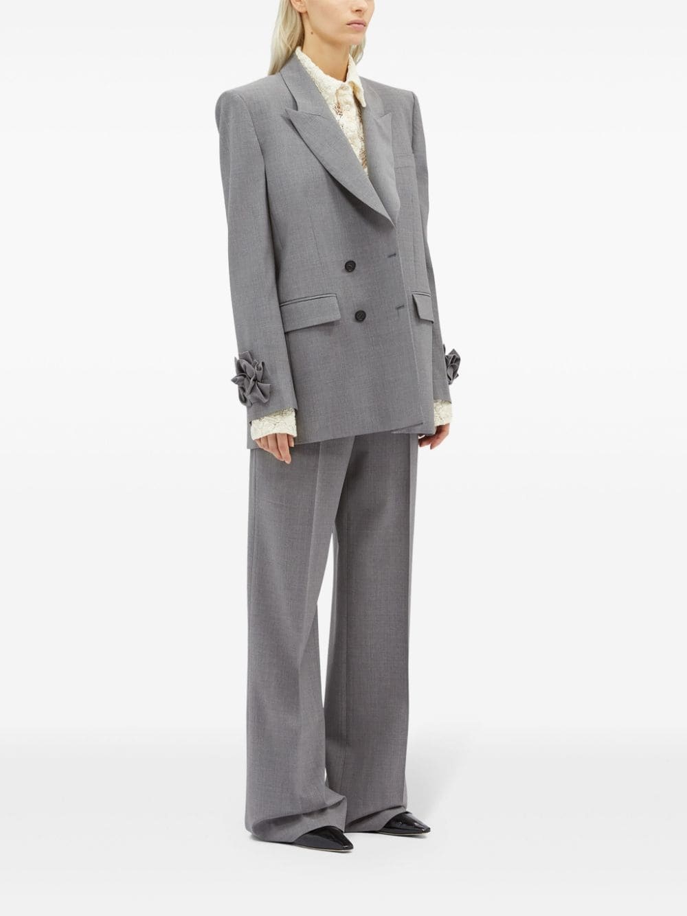 straight-leg wool trousers - 2