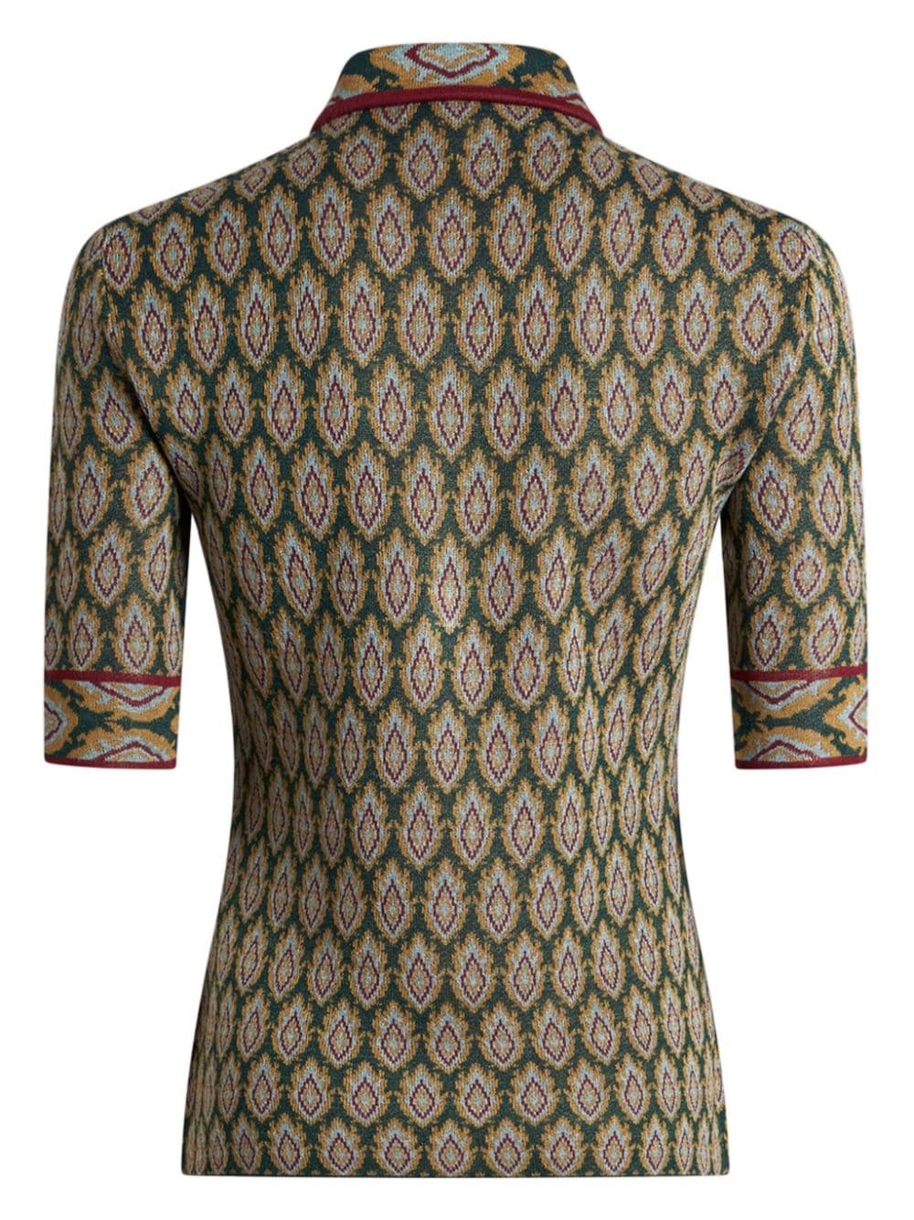 half-sleeves jacquard polo shirt - 5