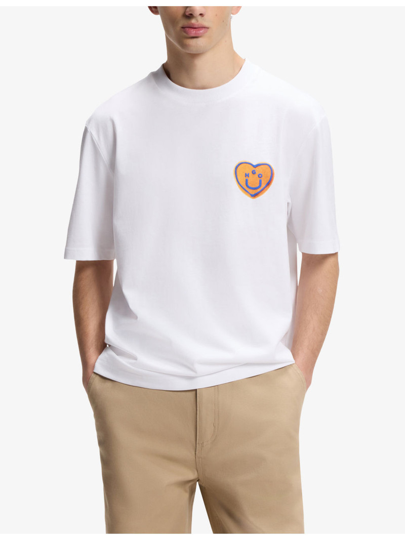 HUGO Logo-Print Short-Sleeve Cotton T-Shirt outlook