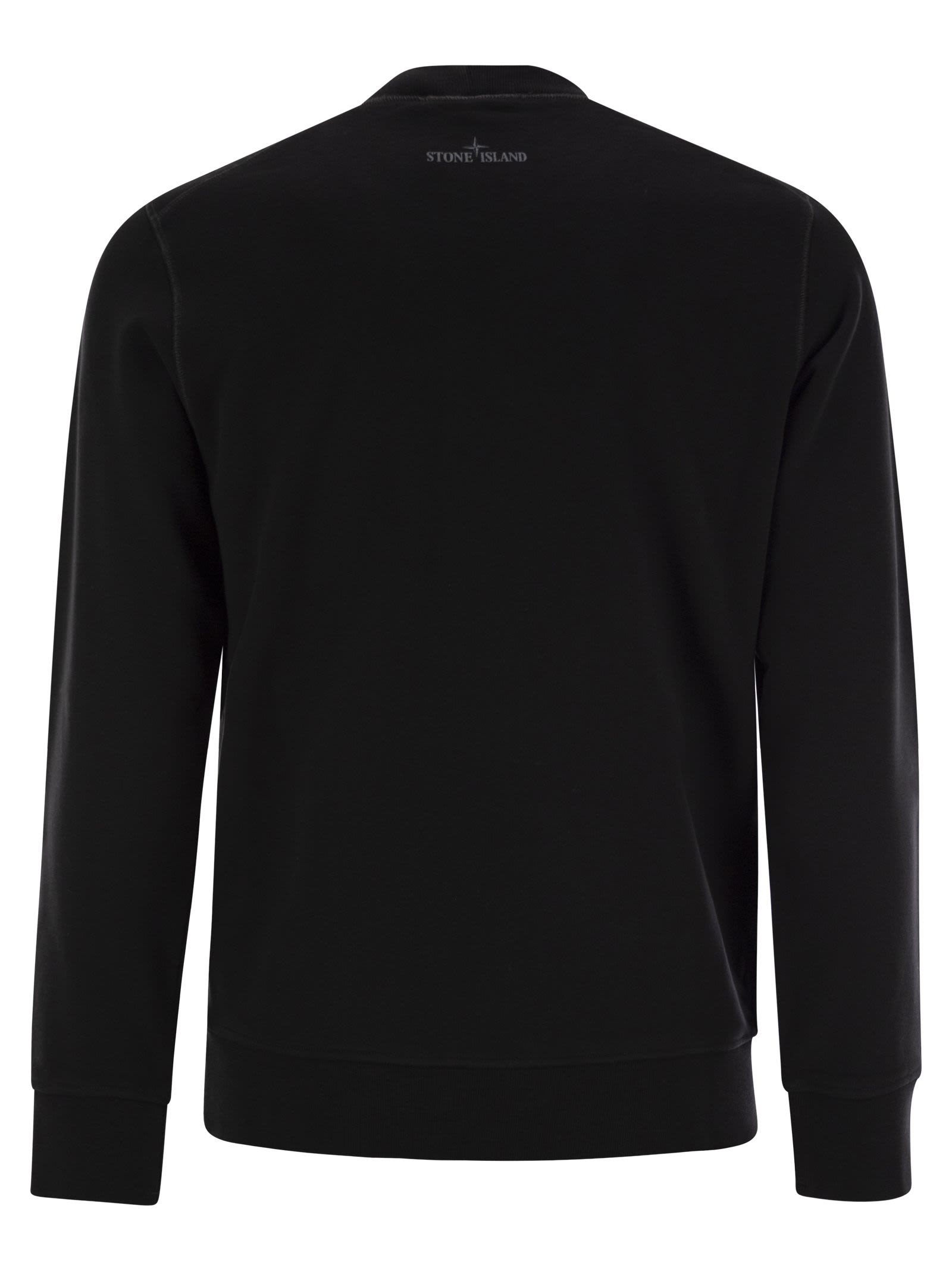 Stone Island Men Crew-Neck Sweatshirt With Optical Three - 2