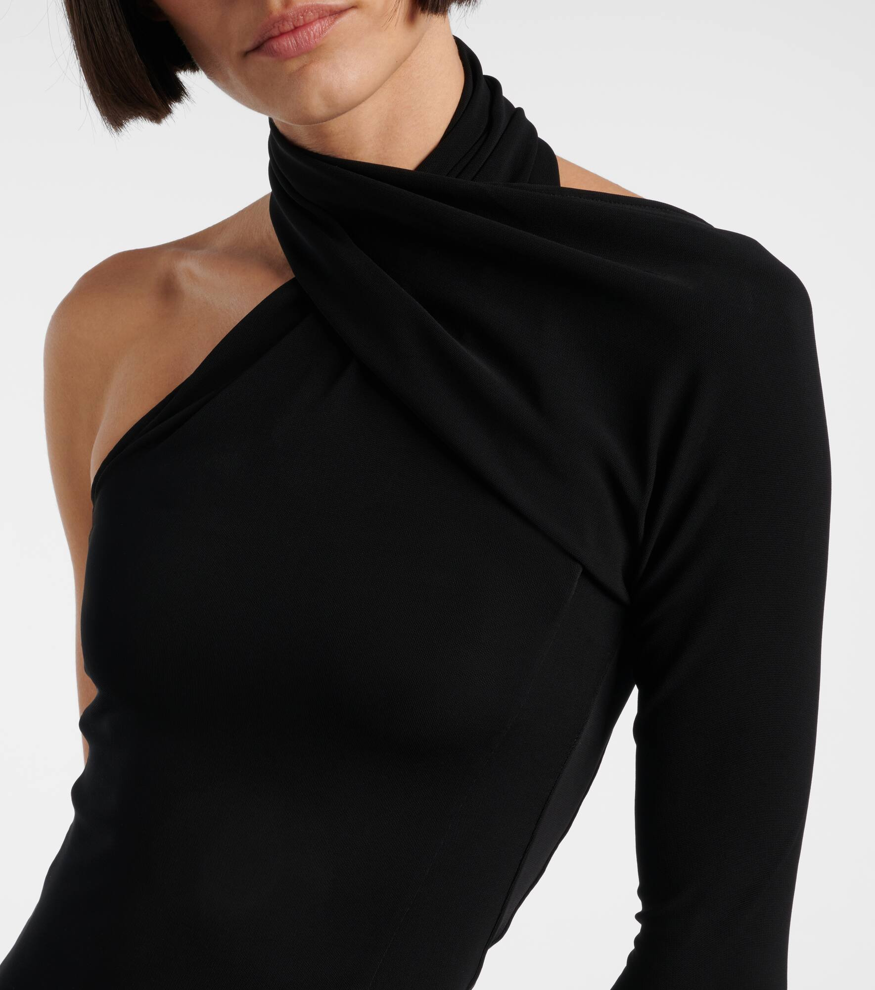 One-shoulder crêpe maxi dress - 4