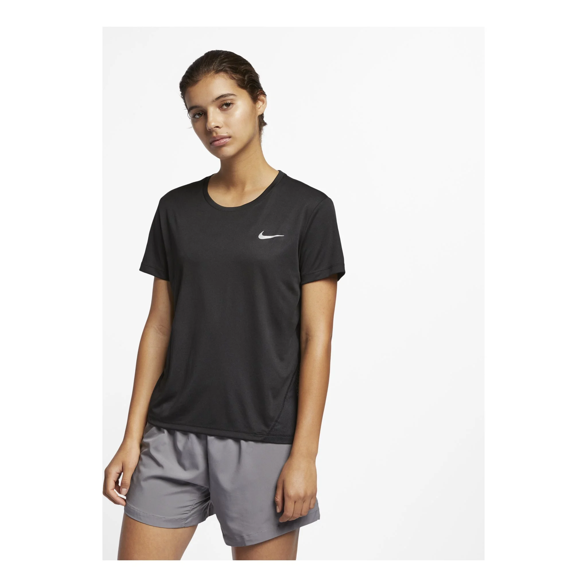 (WMNS) Nike Dri-FIT Sports Training Quick Dry Breathable Round Neck Short Sleeve Black T-Shirt AJ812 - 1