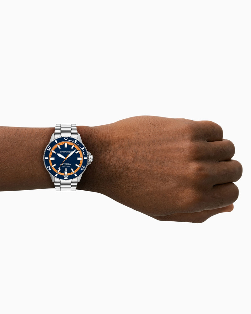 EMPORIO ARMANI SEA EXPLORER AUTOMATIC STAINLESS STEEL WATCH outlook