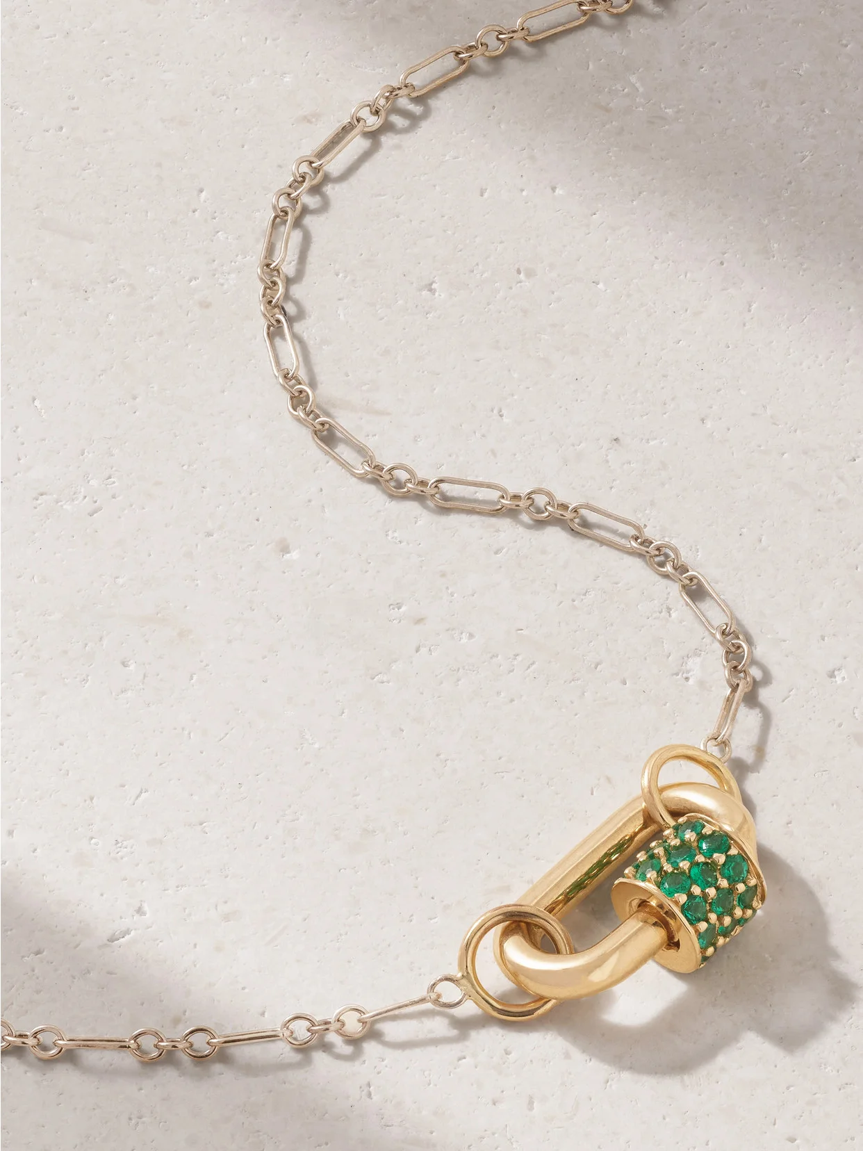 14-karat Gold Emerald Necklace - 1