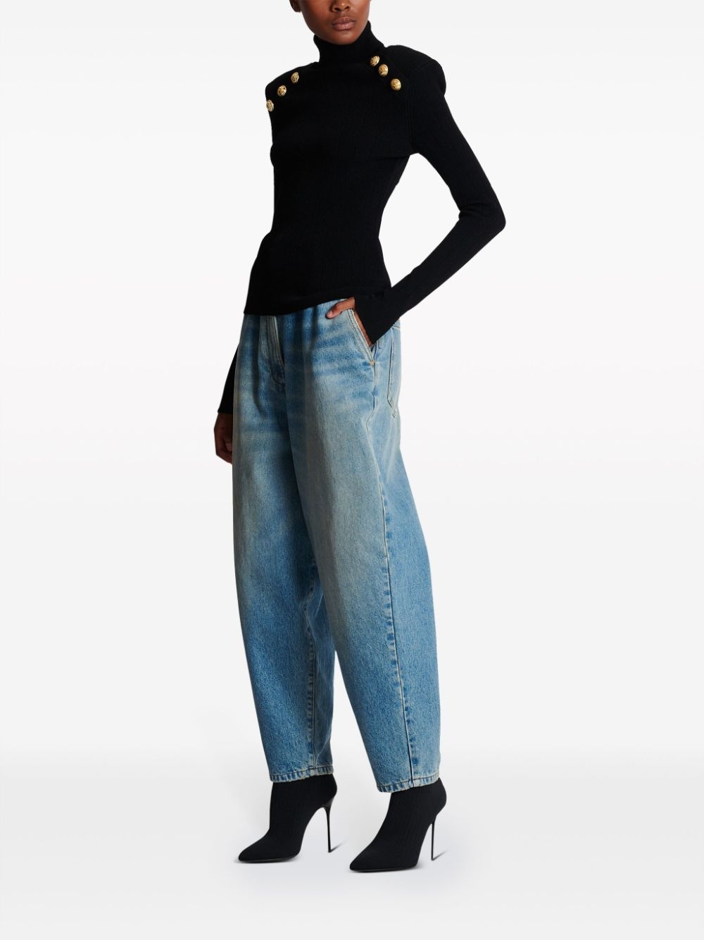 button-embellished roll-neck jumper - 2