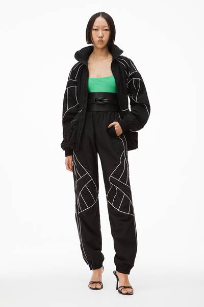Alexander Wang SCULPTED PIPING TRACK JACKET IN NYLON outlook