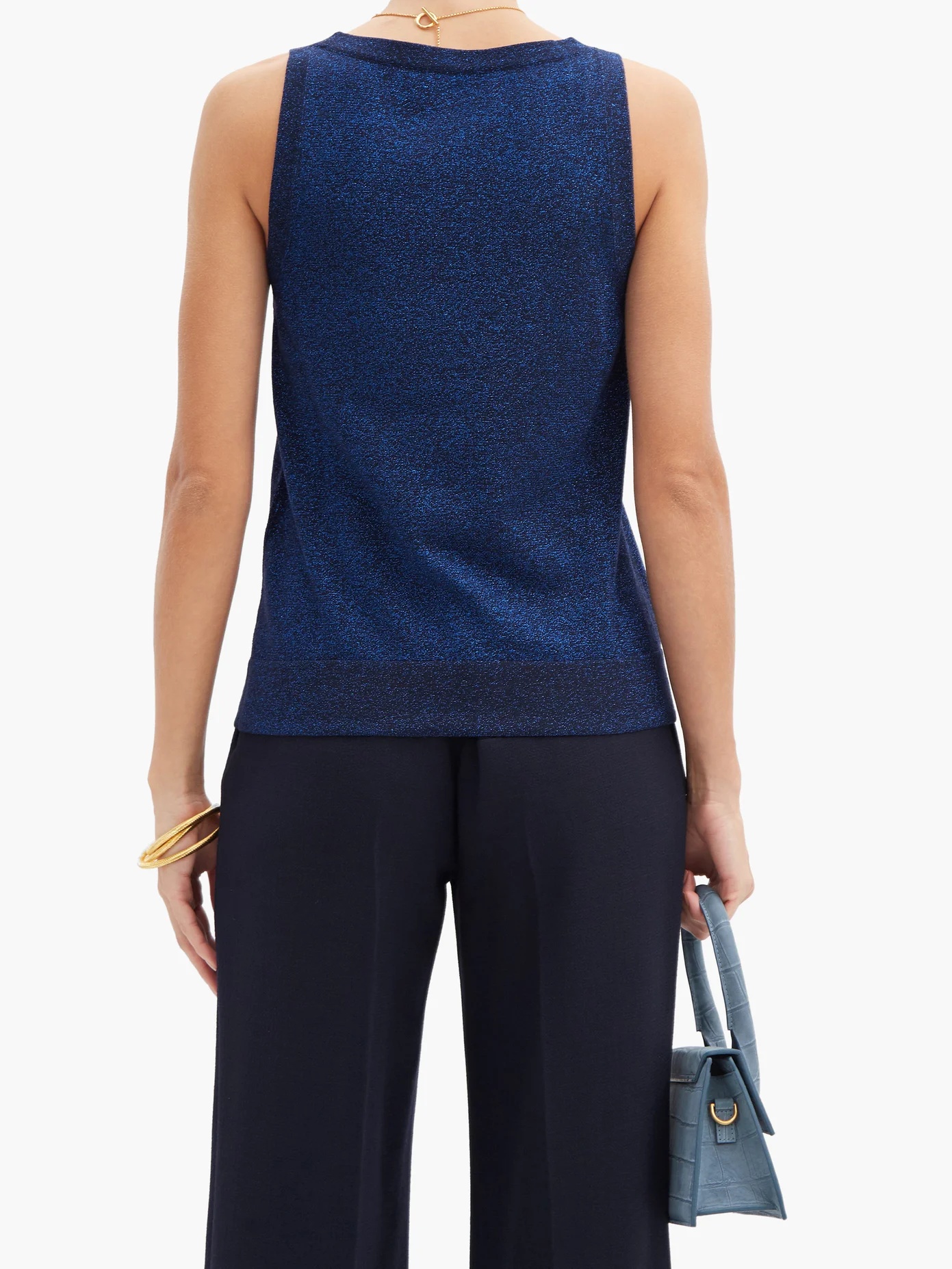 Scoop-neck Lurex wool-blend tank top - 5