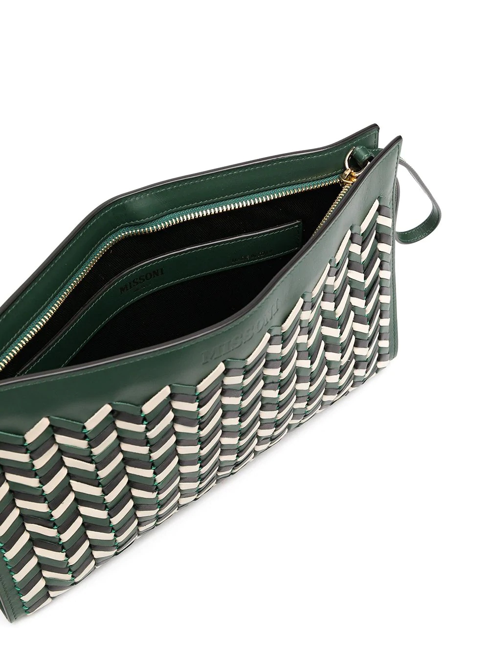 chevron-weave top handle bag - 5