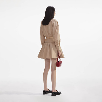 self-portrait Beige Cotton Embellished Mini Skirt outlook