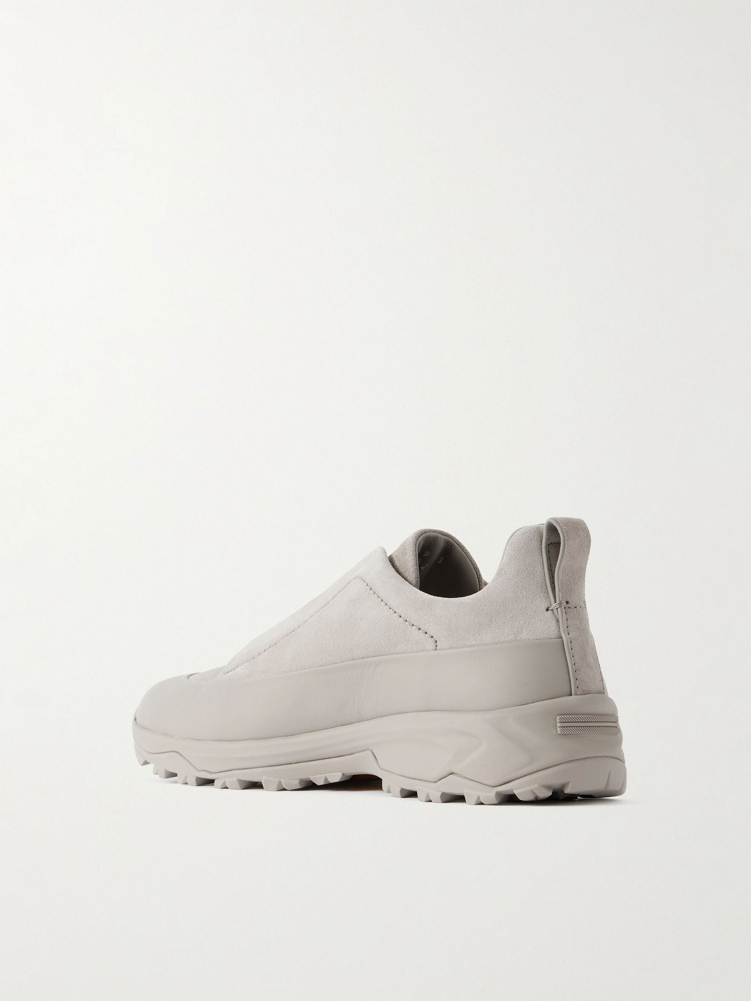 Triple Stitch™ Monte Rubber-Trimmed Suede Slip-On Sneakers Taupe - 4