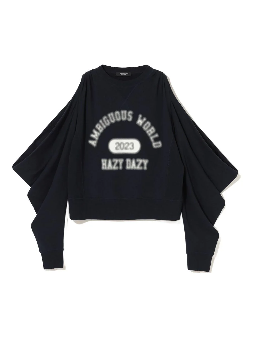 graphic-print draped-sleeves sweatshirt - 1